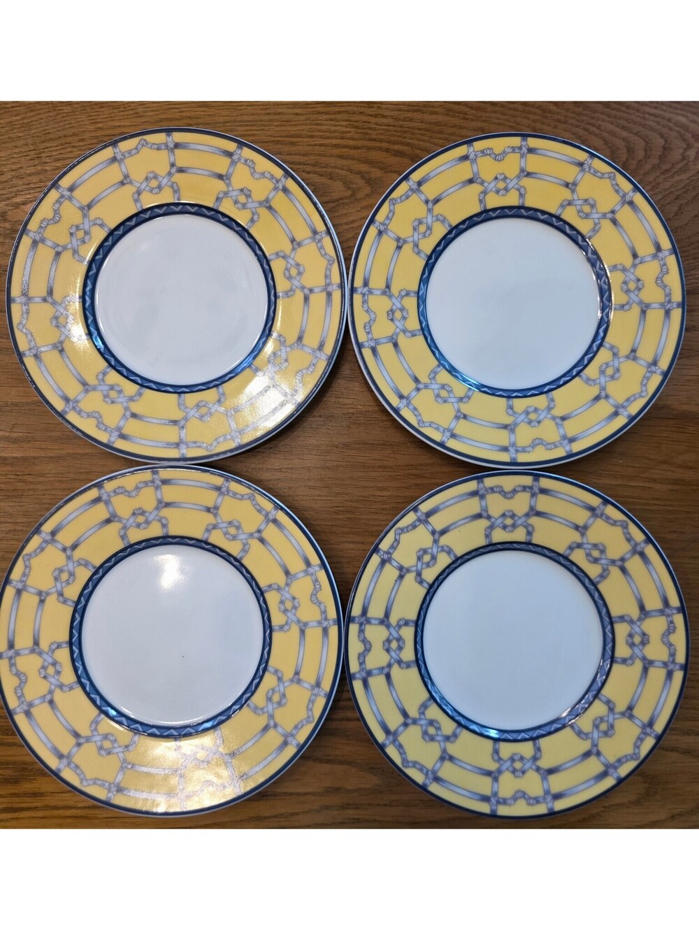 Set of 4 Coventry "Palace Garden" Fine Porcelain Saucers / Small Plates – 6.25”